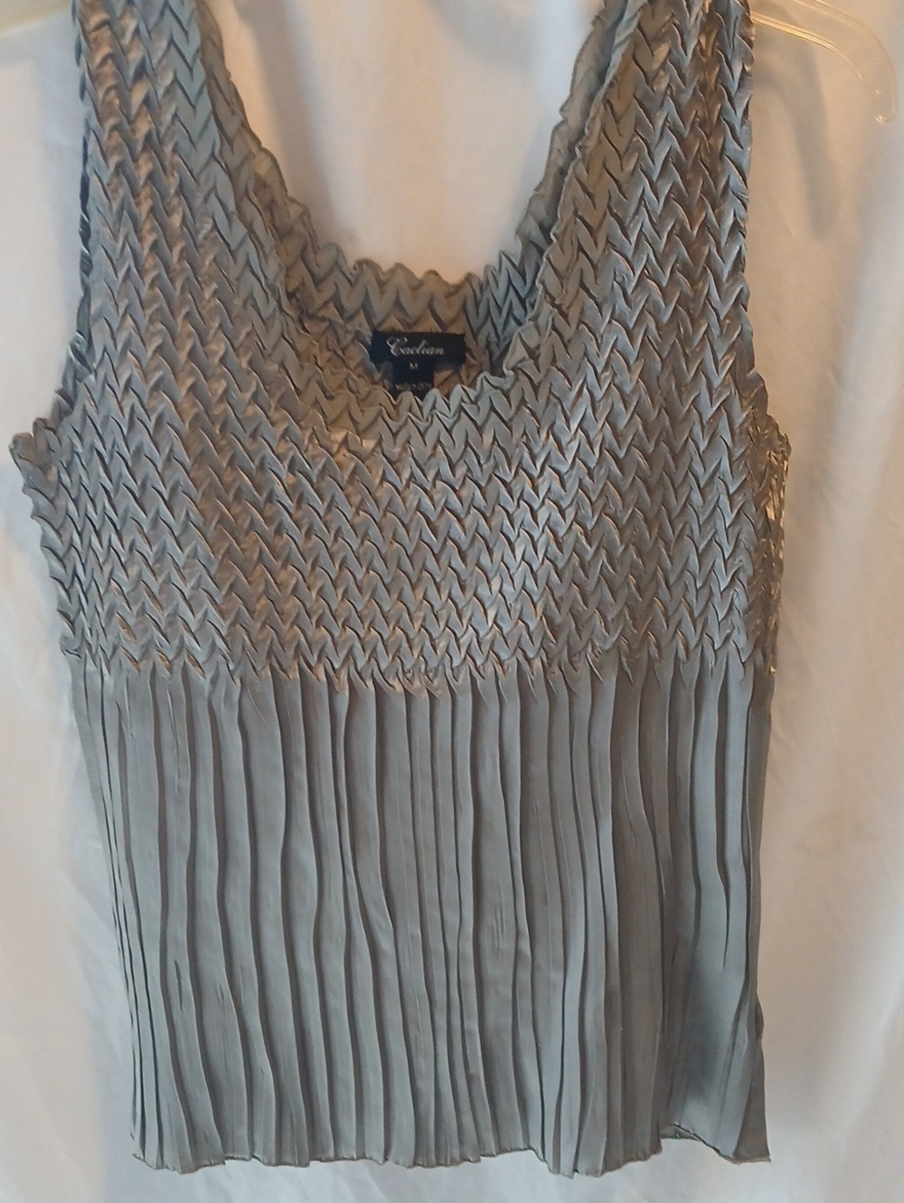 Caelian Green/Gray Pleated Tank Top